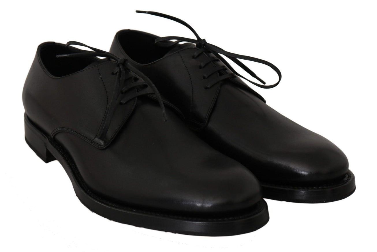 Dolce & Gabbana Black Leather Derby Formal Dress Shoes - Ellie Belle