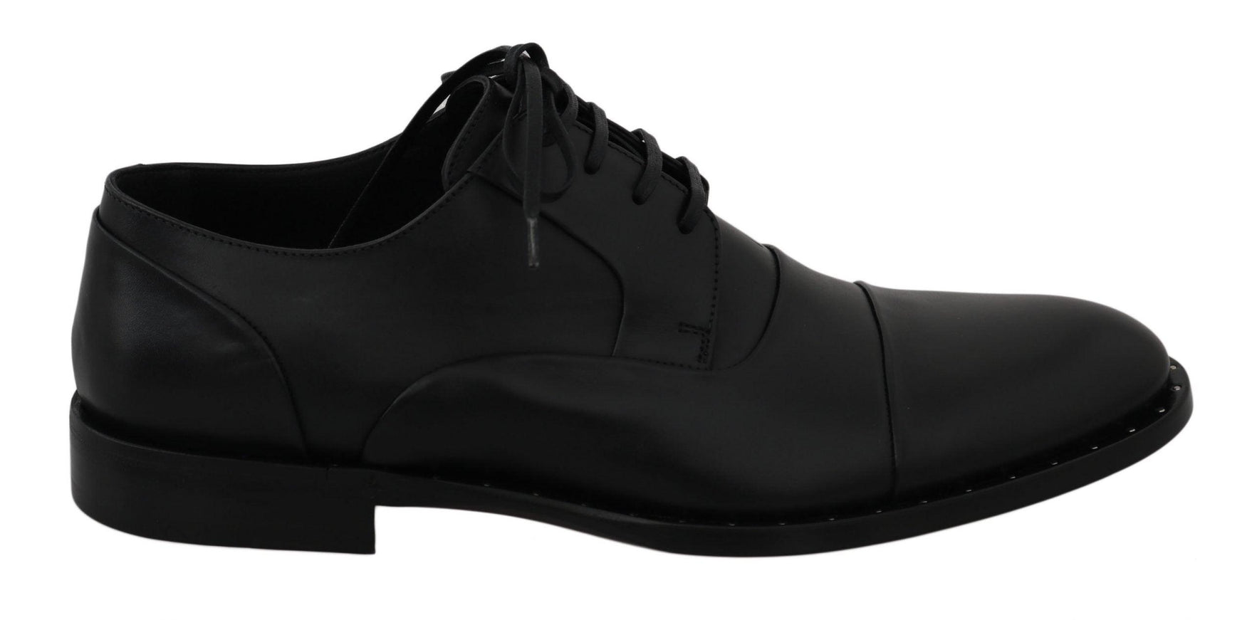 Dolce & Gabbana Black Leather Derby Formal Shoes - Ellie Belle