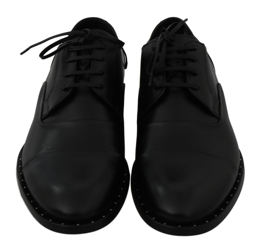 Dolce & Gabbana Black Leather Derby Formal Shoes - Ellie Belle