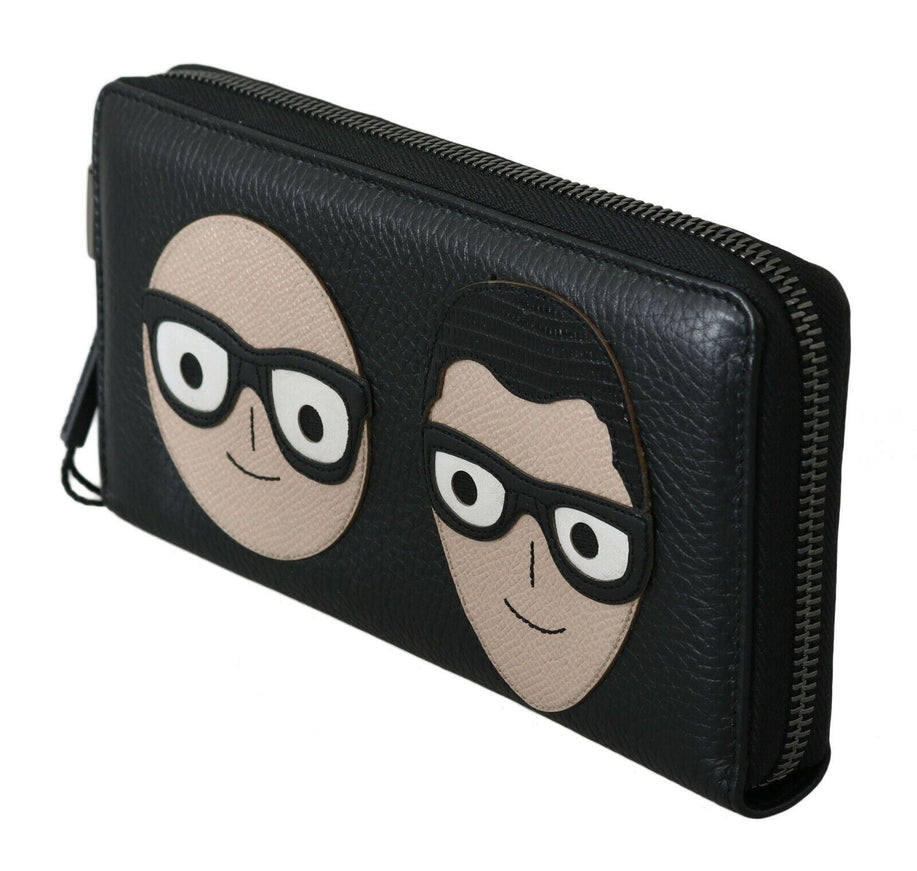 Dolce & Gabbana Black Leather #DGFAMILY Zipper Continental Mens Wallet - Ellie Belle