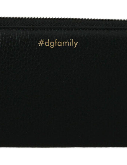 Dolce & Gabbana Black Leather #DGFAMILY Zipper Continental Mens Wallet - Ellie Belle