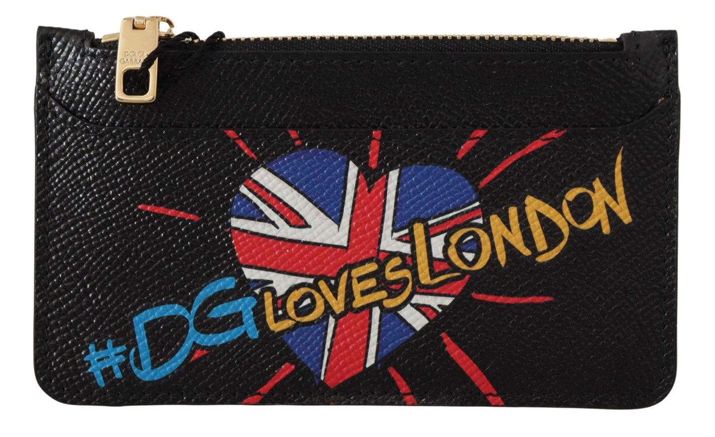 Dolce & Gabbana Black Leather #DGLovesLondon Women Cardholder Coin Case Wallet - Ellie Belle