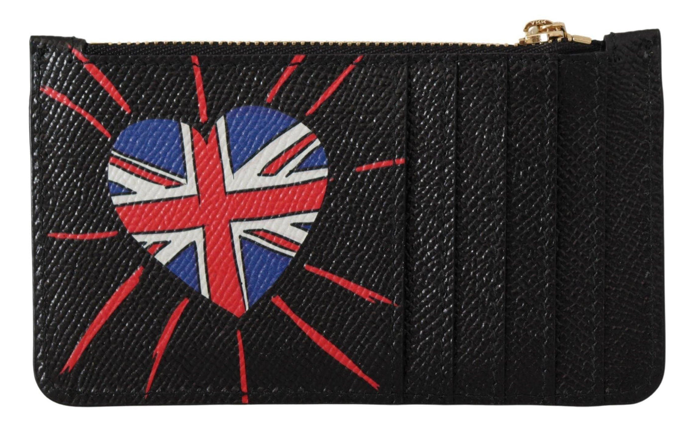 Dolce & Gabbana Black Leather #DGLovesLondon Women Cardholder Coin Case Wallet - Ellie Belle