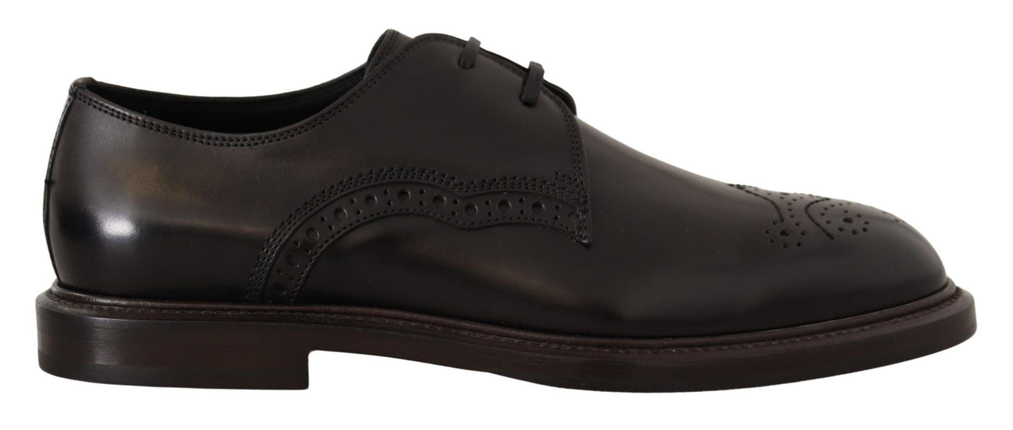 Dolce & Gabbana Black Leather Dress Formal Derby Shoes - Ellie Belle