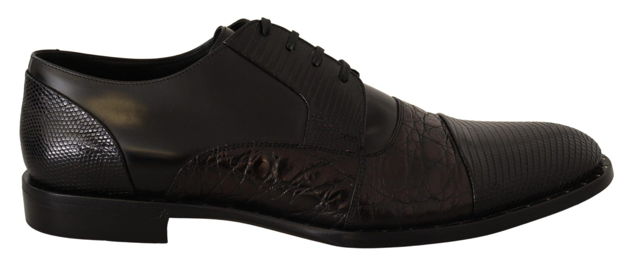 Dolce & Gabbana Black Leather Exotic Skins Formal Shoes - Ellie Belle