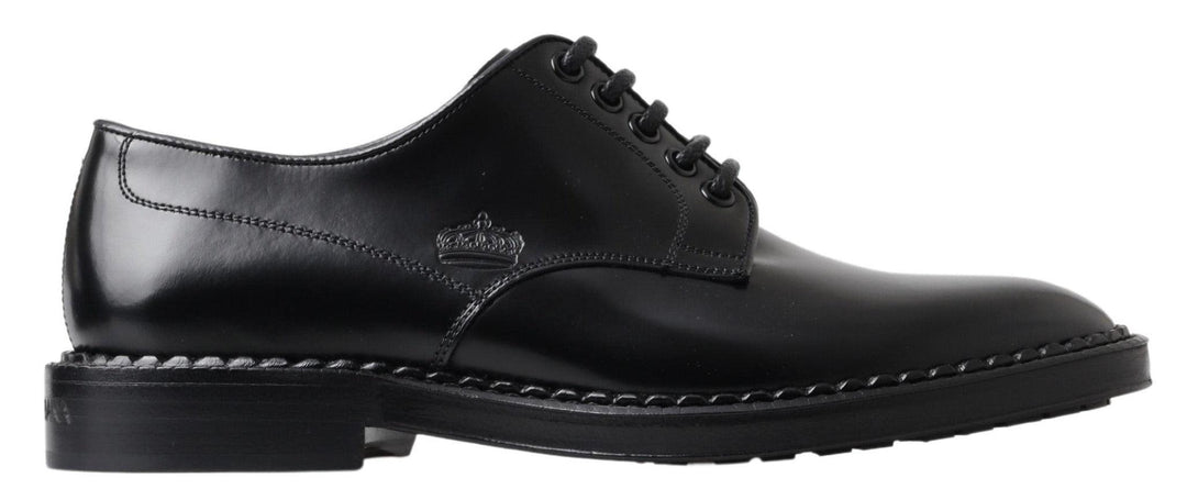 Dolce & Gabbana Black Leather Formal Dress Men Derby Shoes - Ellie Belle