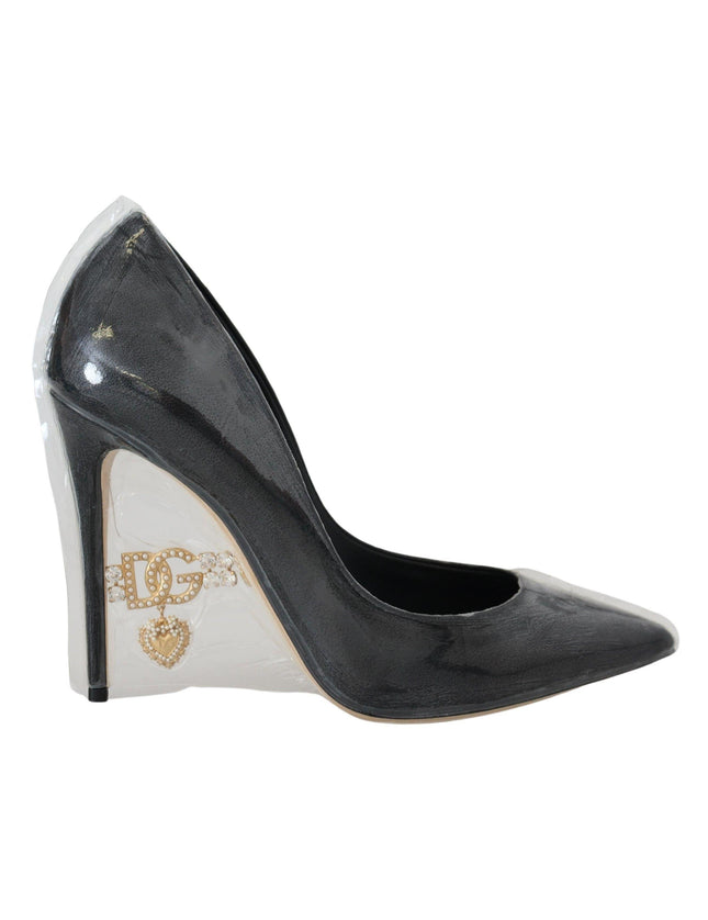 Dolce & Gabbana Black Leather Heels Pumps Plastic Wrapped Shoes - Ellie Belle