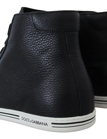 Dolce & Gabbana Black Leather High Tops High Shoes - Ellie Belle