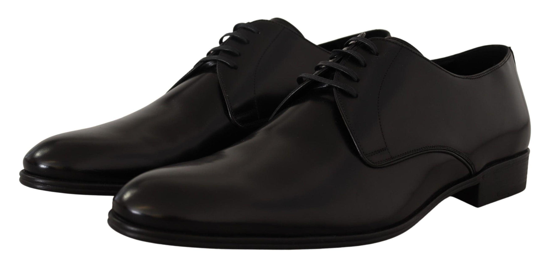 Dolce & Gabbana Black Leather Lace Up Formal Derby Shoes - Ellie Belle