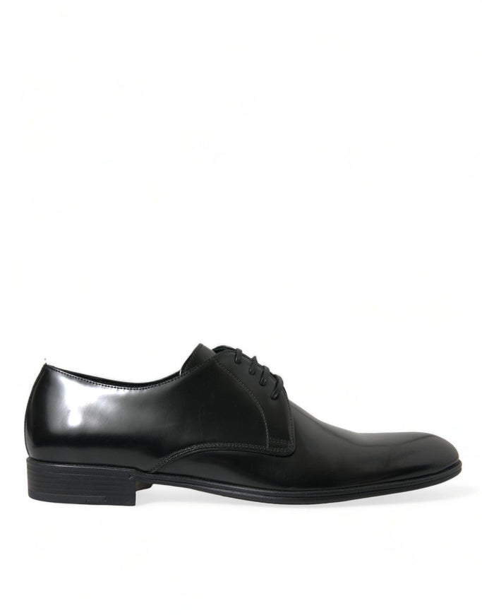 Dolce & Gabbana Black Leather Lace Up Men Dress Derby Shoes - Ellie Belle