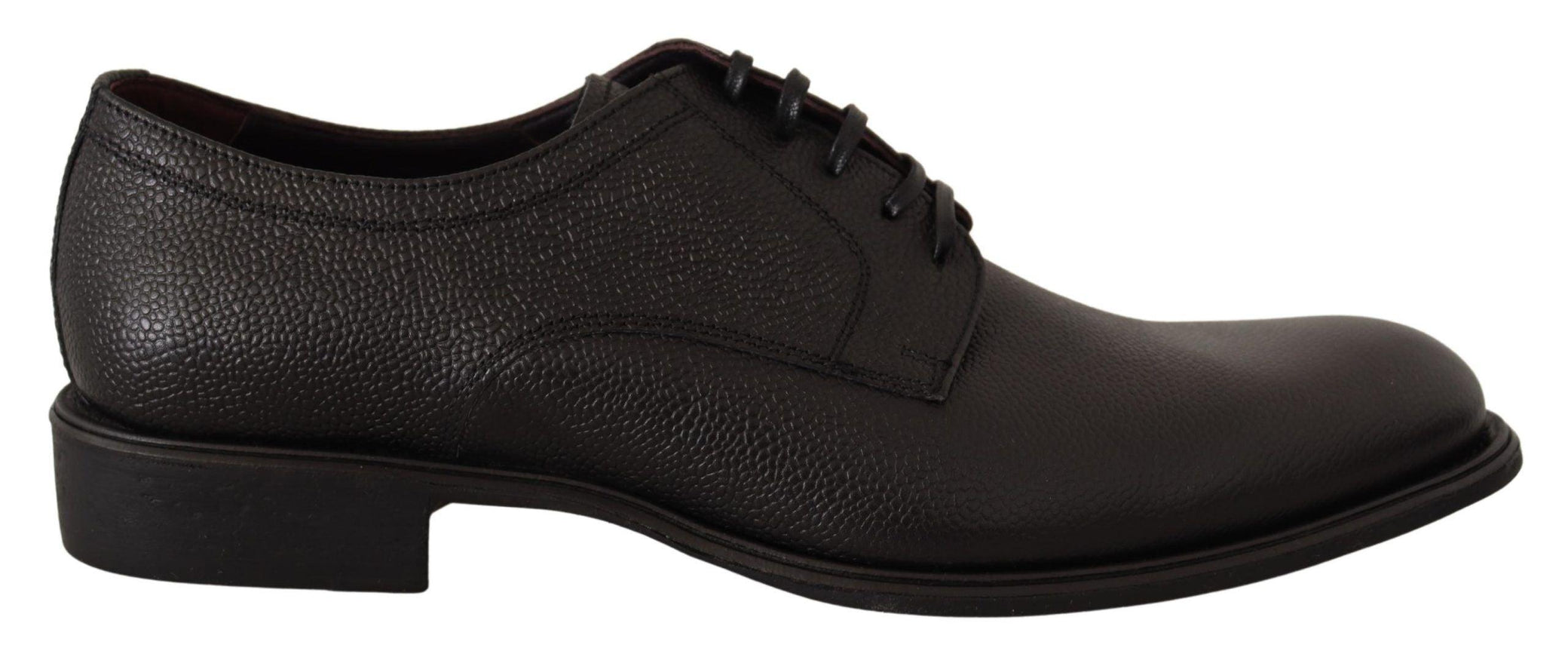 Dolce & Gabbana Black Leather Lace Up Mens Formal Derby Shoes - Ellie Belle