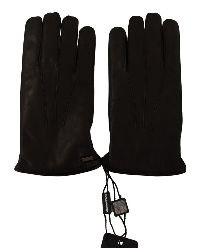 Dolce & Gabbana Black Leather Lamb Skin Biker Gloves - Ellie Belle