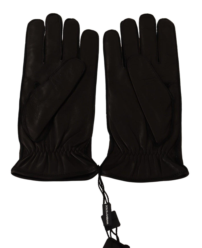 Dolce & Gabbana Black Leather Lamb Skin Biker Gloves - Ellie Belle