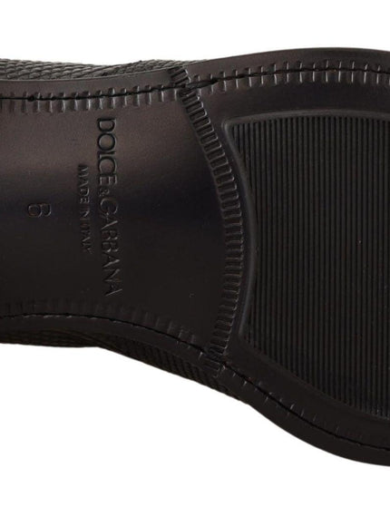 Dolce & Gabbana Black Leather Lizard Skin Ankle Boots - Ellie Belle