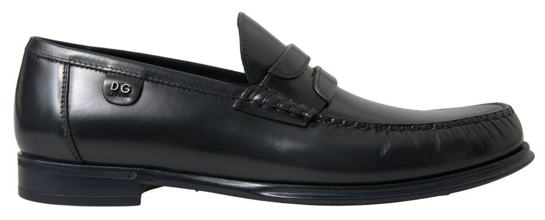 Dolce & Gabbana Black Leather Loafers Formal Shoes - Ellie Belle