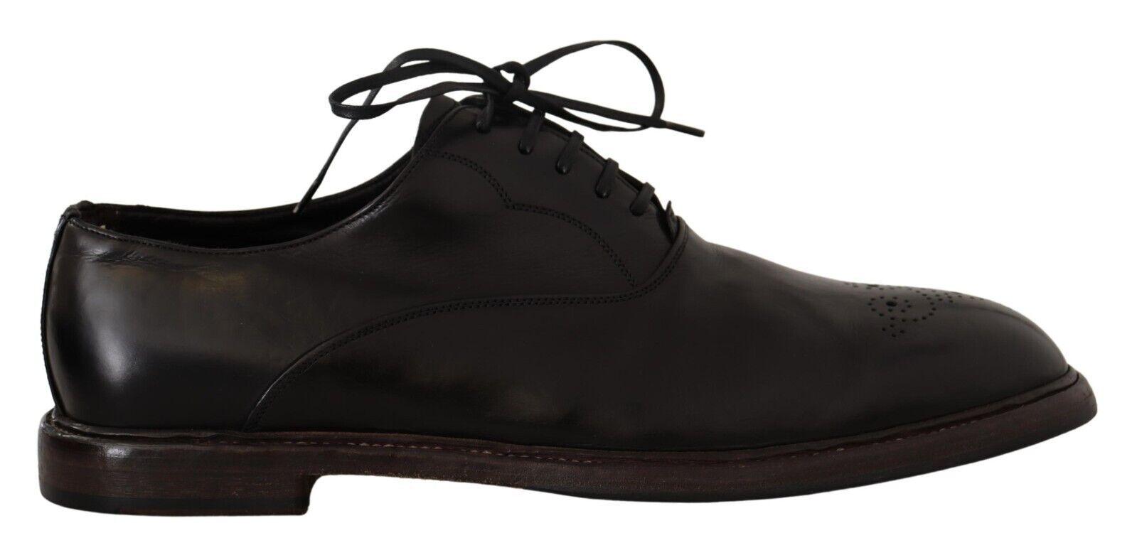 Dolce & Gabbana Black Leather Mens Lace Up Derby Shoes - Ellie Belle