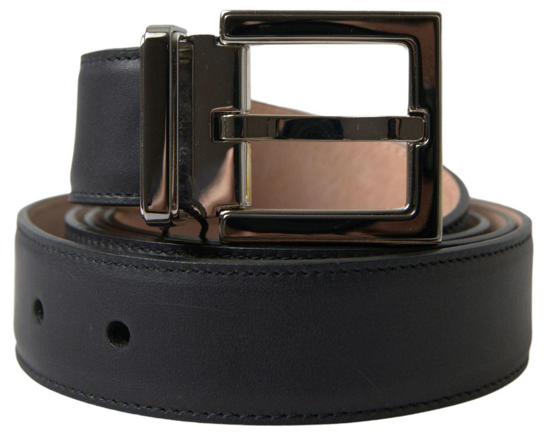 Dolce & Gabbana Black Leather Metal Buckle Cintura Belt - Ellie Belle