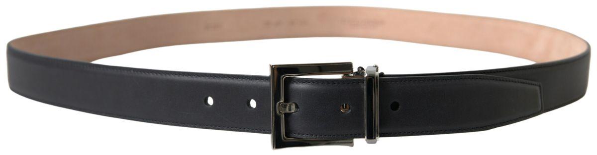 Dolce & Gabbana Black Leather Metal Buckle Cintura Belt - Ellie Belle