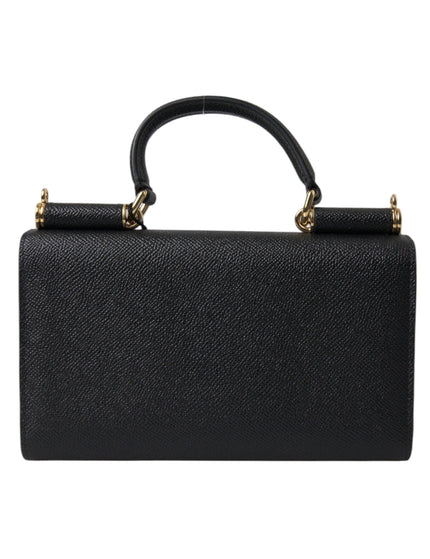 Dolce & Gabbana Black Leather Mini Von Crossbody Phone Shoulder Bag - Ellie Belle