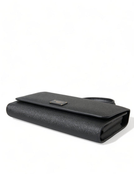 Dolce & Gabbana Black Leather Mini Von Crossbody Phone Shoulder Bag - Ellie Belle
