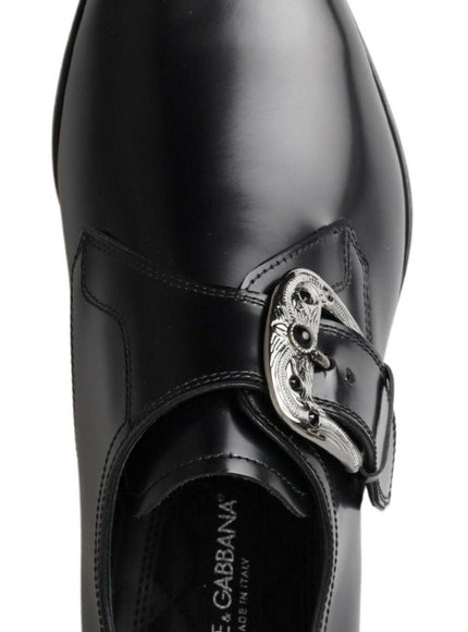 Dolce & Gabbana Black Leather Monk Strap Dress Formal Shoes - Ellie Belle