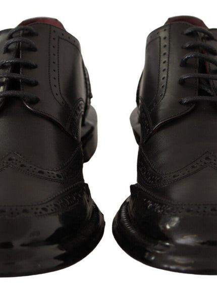Dolce & Gabbana Black Leather Oxford Wingtip Formal Derby Shoes