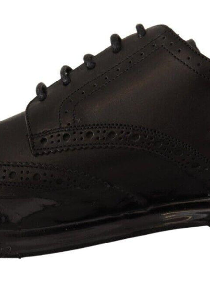 Dolce & Gabbana Black Leather Oxford Wingtip Formal Derby Shoes