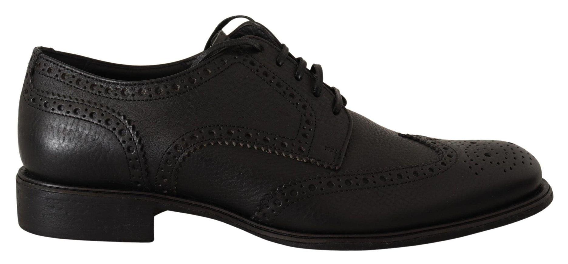 Dolce & Gabbana Black Leather Oxford Wingtip Formal Dress Shoes - Ellie Belle