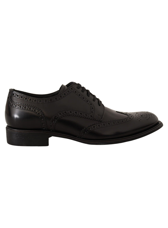 Dolce & Gabbana Black Leather Oxford Wingtip Formal Shoes - Ellie Belle