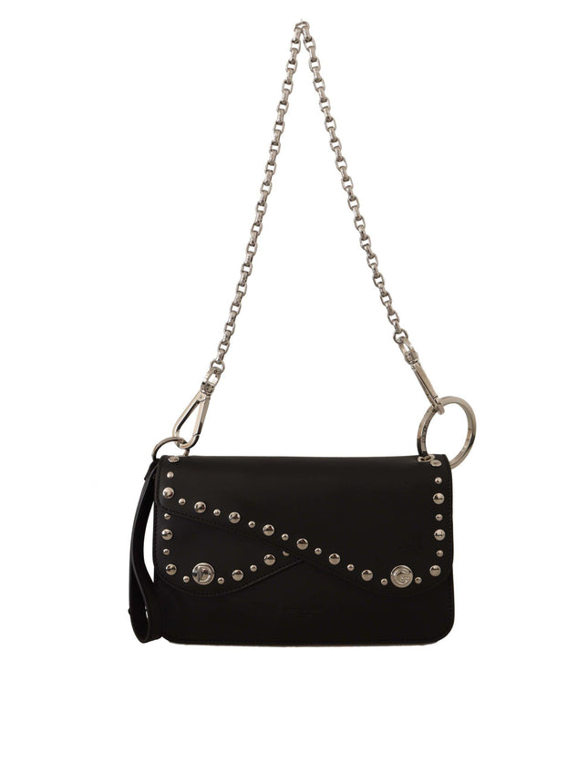 Dolce & Gabbana Black Leather Shoulder Saddle Cross Body Bag - Ellie Belle