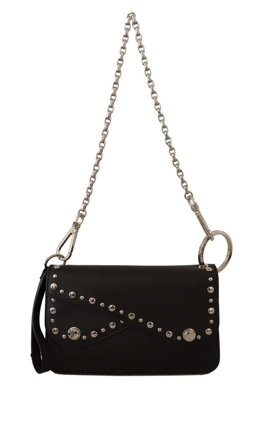 Dolce & Gabbana Black Leather Shoulder Saddle Cross Body Bag - Ellie Belle