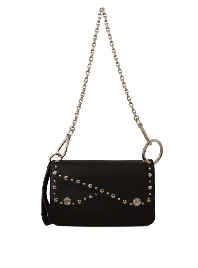 Dolce & Gabbana Black Leather Shoulder Saddle Cross Body Bag - Ellie Belle