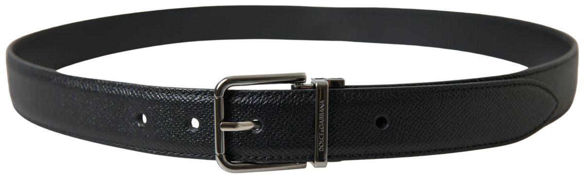 Dolce & Gabbana Black Leather Silver Metal Buckle Women Belt - Ellie Belle