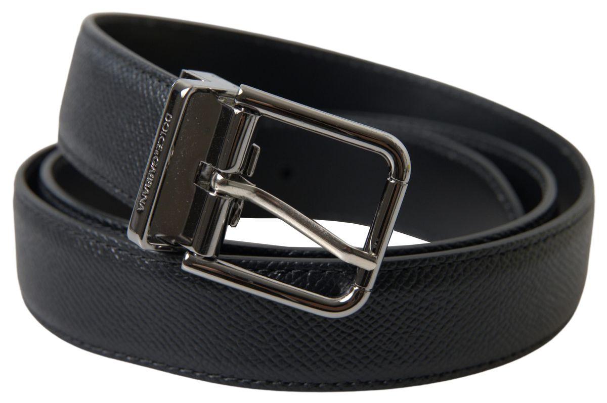 Dolce & Gabbana Black Leather Silver Metal Buckle Women Belt - Ellie Belle