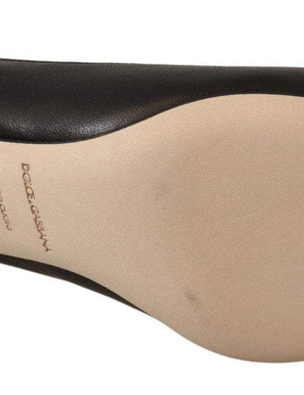 Dolce & Gabbana Black Leather Slingbacks Heels Pumps Shoes - Ellie Belle