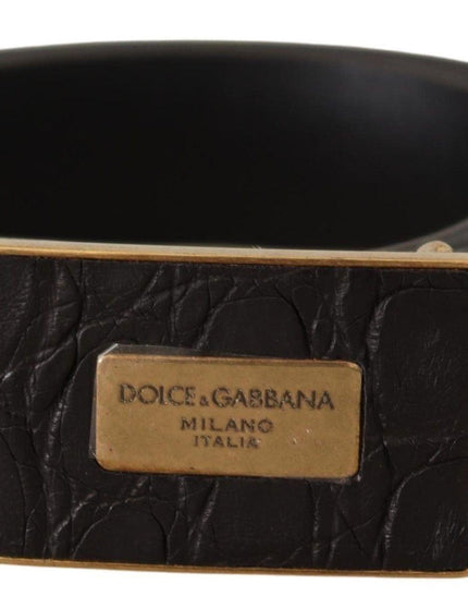 Dolce & Gabbana Black Leather Square Buckle Cintura Belt - Ellie Belle
