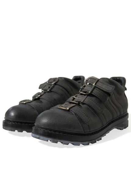 Dolce & Gabbana Black Leather Strap Men Ankle Boots Shoes - Ellie Belle