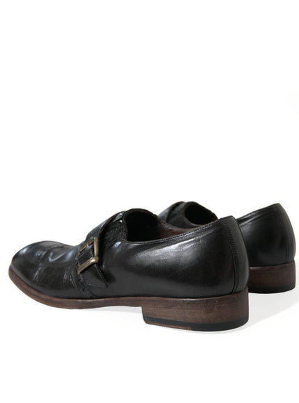 Dolce & Gabbana Black Leather Strap Mocassin Dress Shoes - Ellie Belle