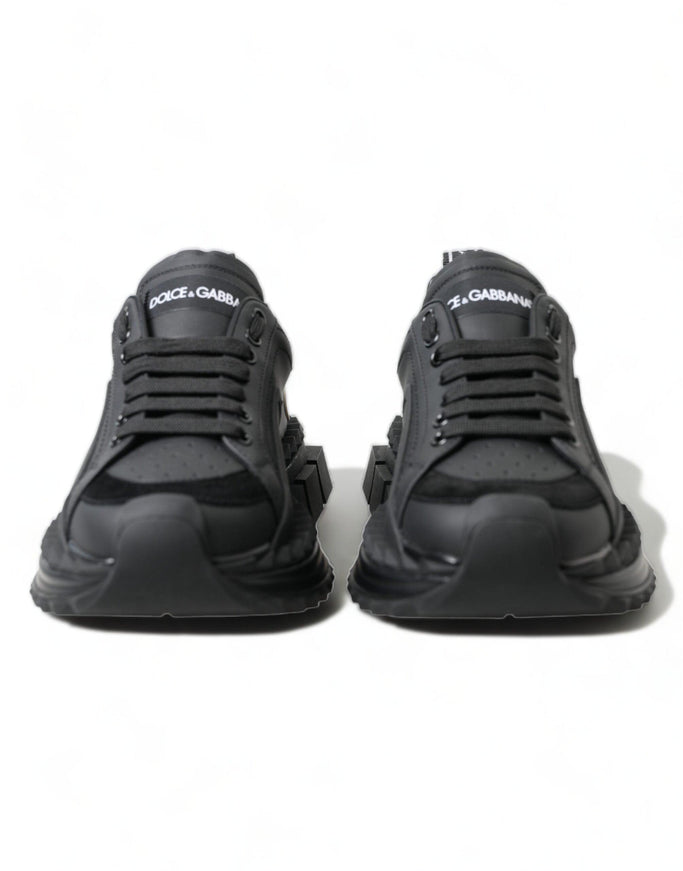 Dolce & Gabbana Black Leather Super Queen Women Sneakers - Ellie Belle