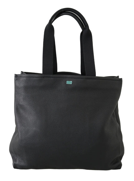 Dolce & Gabbana Black Leather Travel Shopping Gym #DGFAMILY Tote Bag - Ellie Belle