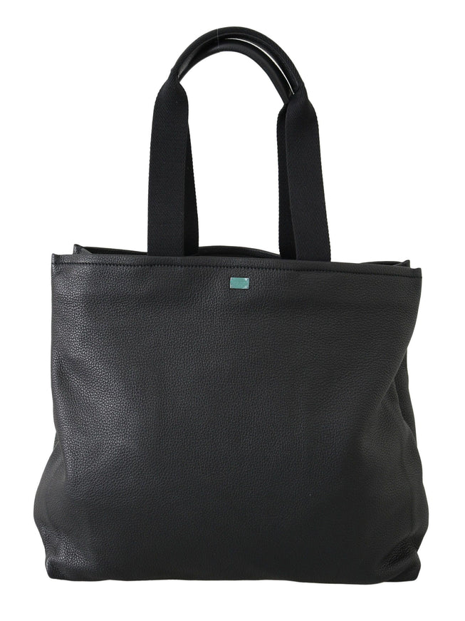 Dolce & Gabbana Black Leather Travel Shopping Gym #DGFAMILY Tote Bag - Ellie Belle