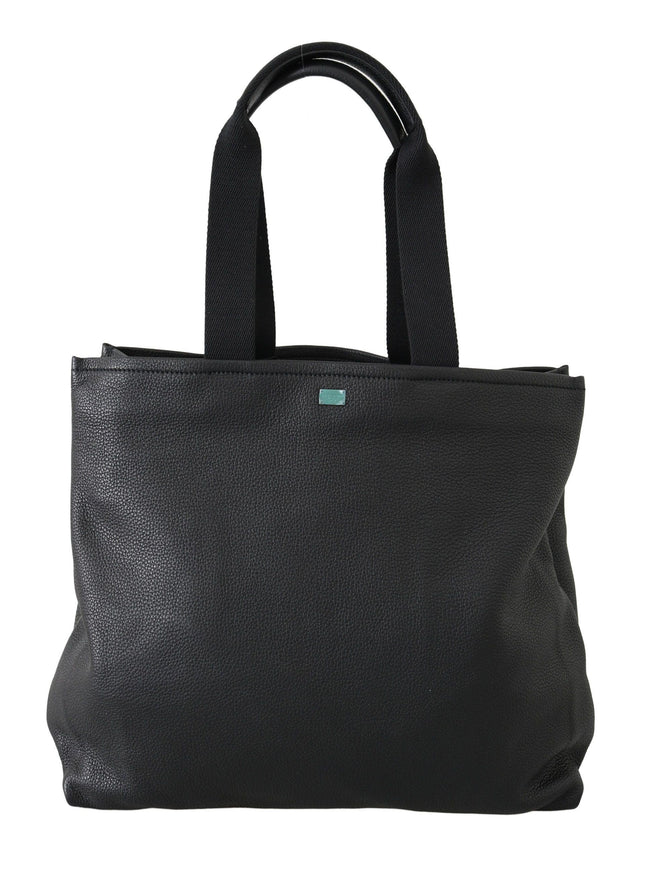 Dolce & Gabbana Black Leather Travel Shopping Gym #DGFAMILY Tote Bag - Ellie Belle
