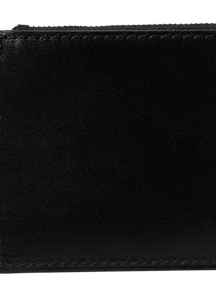 Dolce & Gabbana Black Leather Zip Logo Keyring Coin Purse Wallet - Ellie Belle