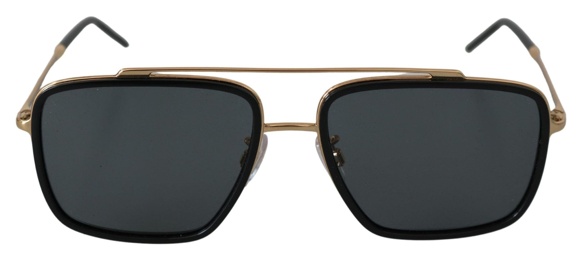 Dolce & Gabbana Black Lens Gold Metal Frame DG2220 Square Sunglasses - Ellie Belle