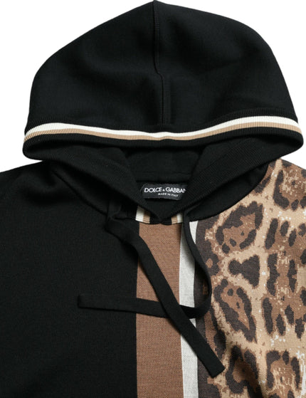 Dolce & Gabbana Black Leopard Hooded Sweatshirt Sweater - Ellie Belle