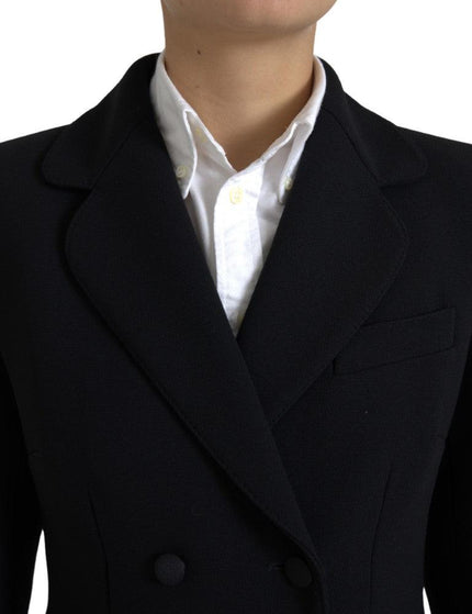 Dolce & Gabbana Black Leopard Long Coat Blazer Jacket - Ellie Belle