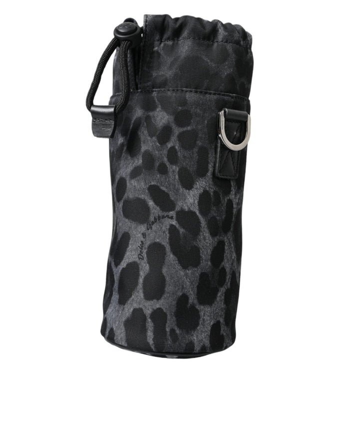 Dolce & Gabbana Black Leopard Round Slim Tote Bottle Cage Bag - Ellie Belle