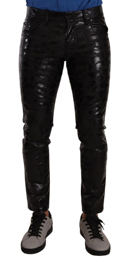 Dolce & Gabbana Black Logo Cotton Stretch Skinny Pants - Ellie Belle