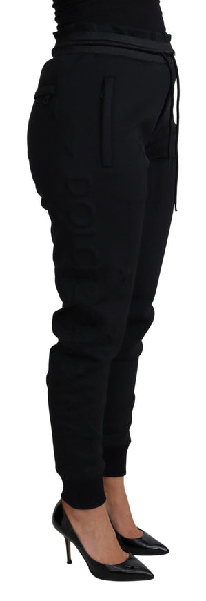 Dolce & Gabbana Black Polyester Neoprene Jogger Trouser Pants - Ellie Belle