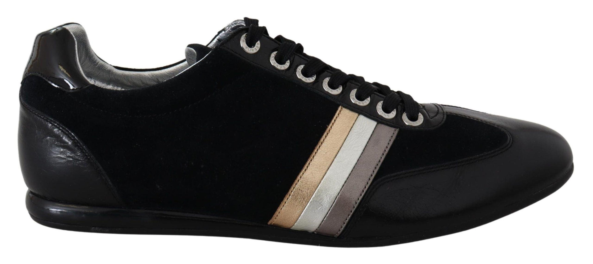 Dolce & Gabbana Black Logo Leather Casual Mens Scarpe Sneakers - Ellie Belle